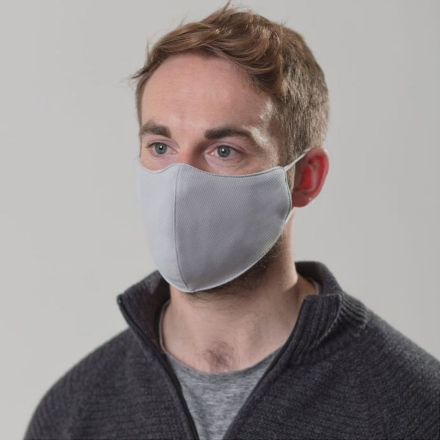 5 Pack 3 Ply Cotton/Polyester Face Mask (Grey)